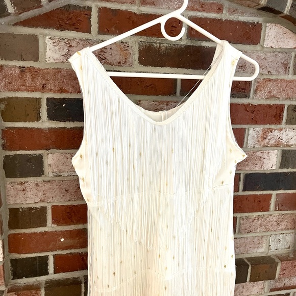 Spirit Silver Fringe V-Neck Mini Dress - Picture 7 of 10